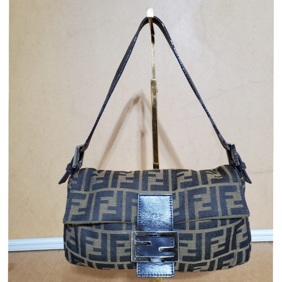 Fendi Handbags - FENDI Zucca Baguette Brown Shoulder Bag